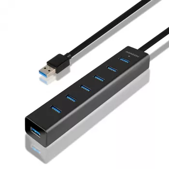 Axagon HUE-SA7BP 7x USB 3.0 ALU CHARGING hub BLACK incl. AC adapter