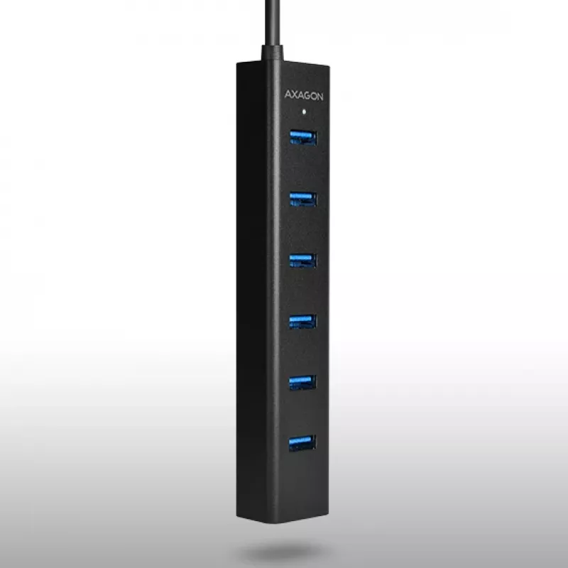 Axagon HUE-SA7BP 7x USB 3.0 ALU CHARGING hub BLACK incl. AC adapter