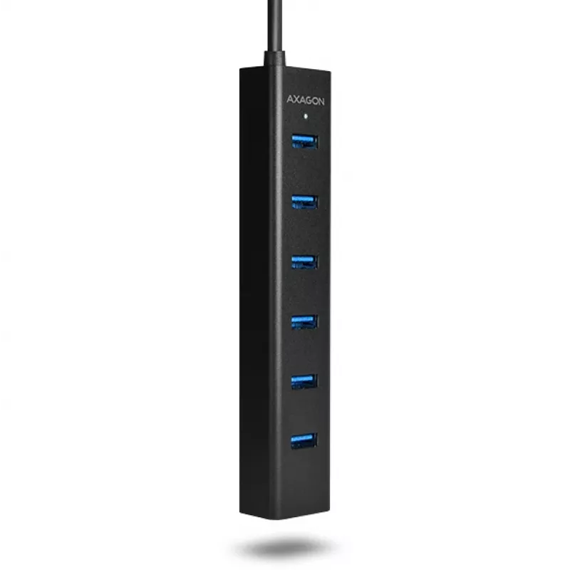 Axagon HUE-SA7BP 7x USB 3.0 ALU CHARGING hub BLACK incl. AC adapter