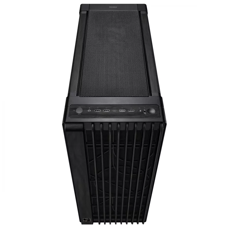 PC Case ASUS ProArt PA602 Wood Edition Midi Tower Black — EATX support, 45 cm GPU, 19 cm PSU/cooler, 8 HDD bays, USB-C