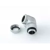 Liquid cooling fitting BitsPower BP-E90RML — brass 90° rotary elbow, 1/4 inch thread, silver