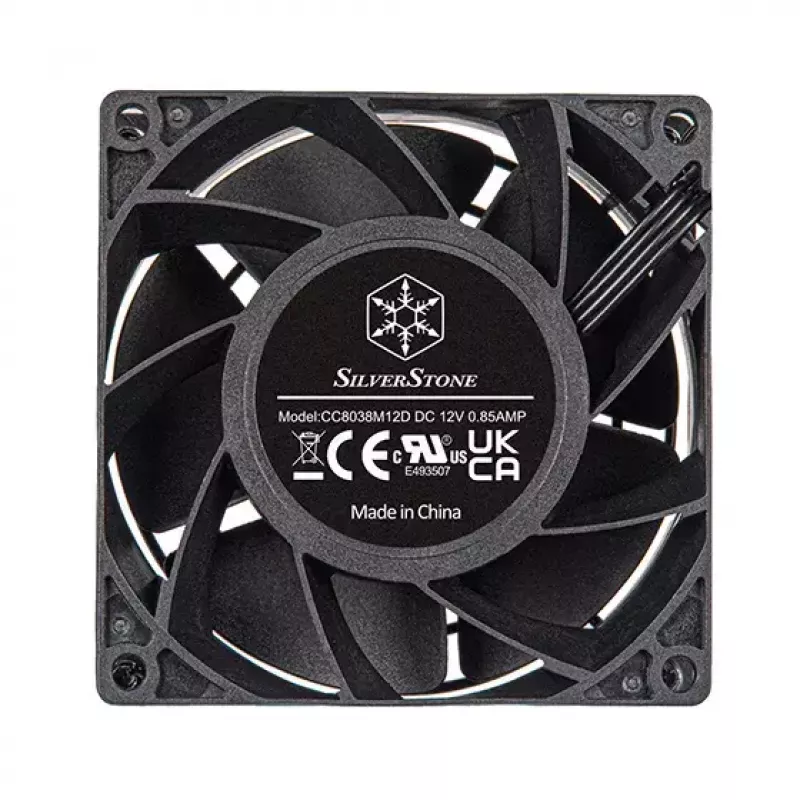 Fan Silverstone FHS 80X 8 cm Black 83.66 cfm 50.77 mmH2O