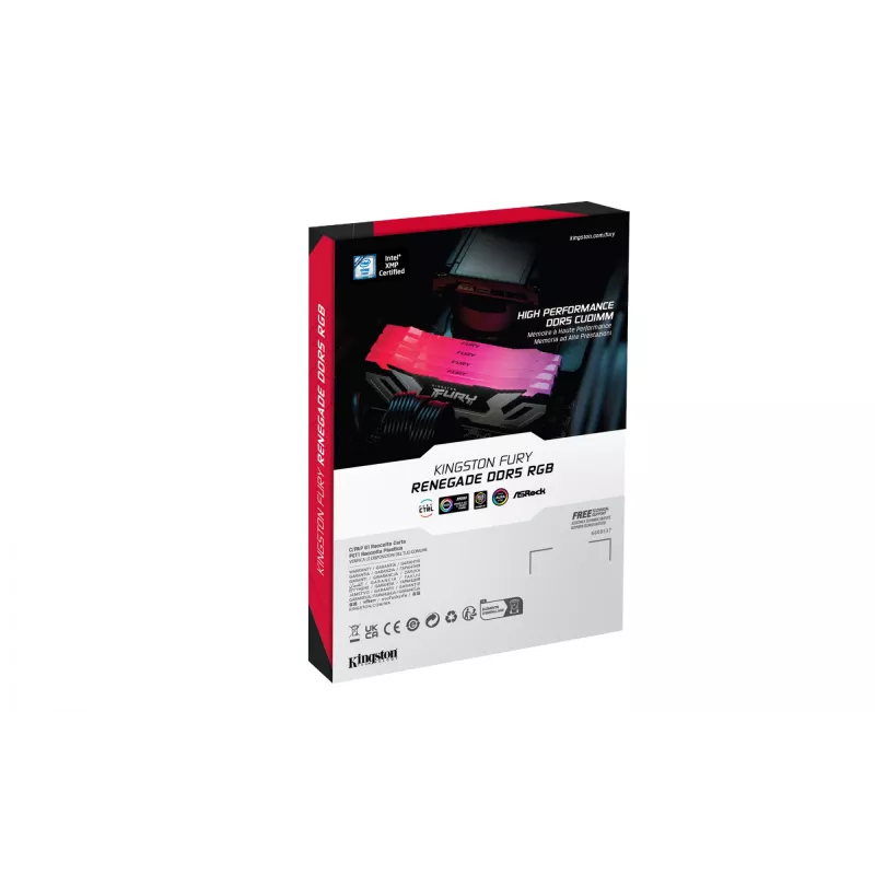 Kingston Technology FURY 48GB 8400MT/s DDR5 CL40 CUDIMM (Kit of 2) Renegade RGB Silver XMP