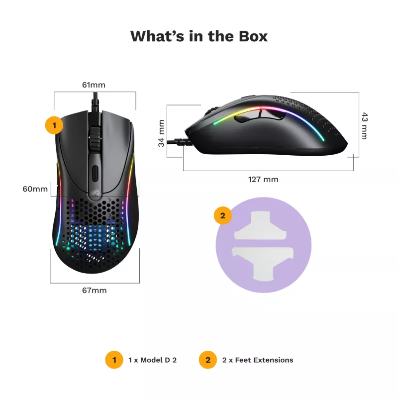 Glorious Gaming Glorious Model D 2 Wired - Matte Black