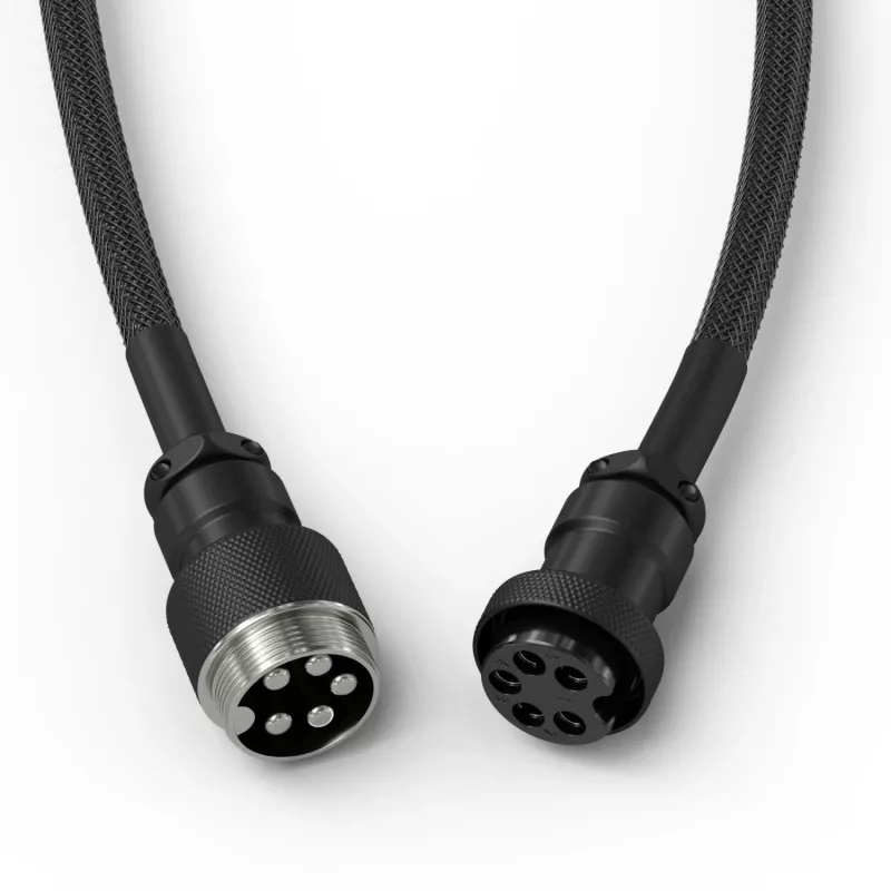Glorious Gaming Glorious GMMK Coiled Cable Phantom Black, Black, 1.4 m, 1 pc(s), Glorious Gaming, USB Type-A, USB Type-C, Aviator