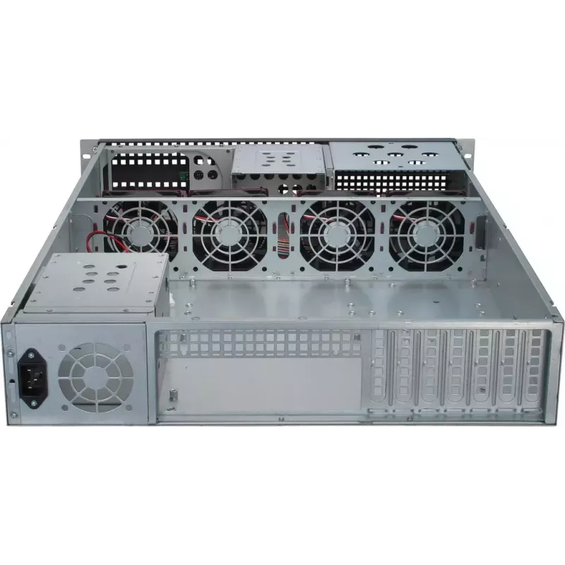 Server Case Inter-Tech 2U-2129N Rack Black, Silver