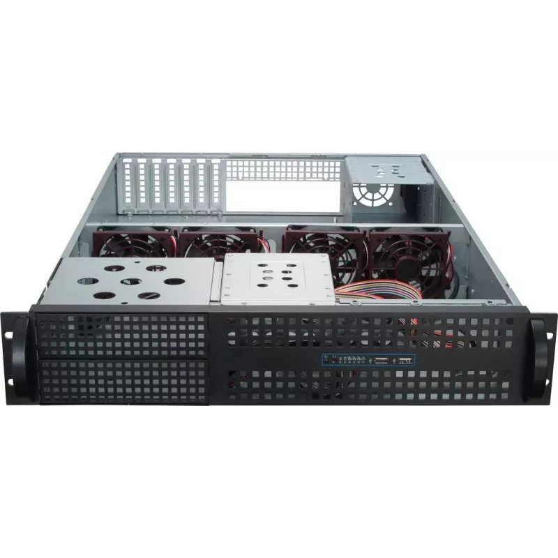 Server Case Inter-Tech 2U-2129N Rack Black, Silver