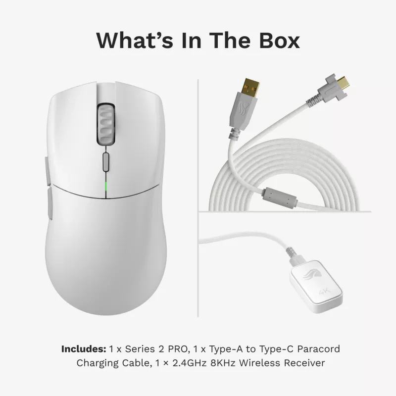 Gaming mouse Glorious Glorious Series 2 PRO 4K/8K Hz Wireless Mouse - White