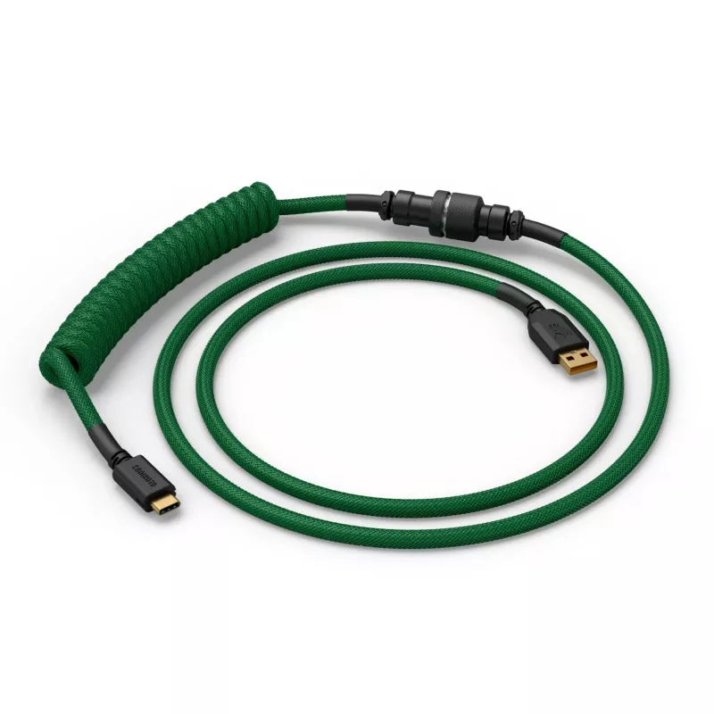 Glorious Gaming Glorious GMMK Coiled Cable Forest Rain, Green, 1.4 m, 1 pc(s), Glorious Gaming, USB Type-A, USB Type-C, Aviator