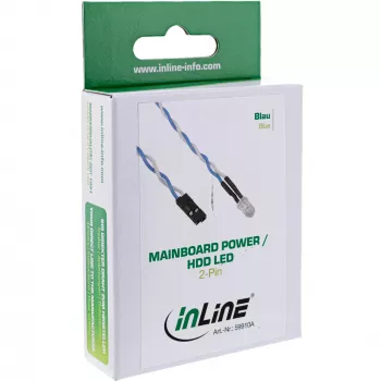 InLine Mainboard Power / HDD LED, blue, 5mm, 0.8m