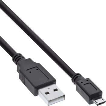 InLine Micro USB 2.0 Cable USB Type A male / Micro-B male, black, 1.5m
