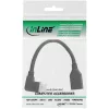 InLine DisplayPort 1.4 adapter cable M/F, 8K4K, angled left, black/gold, 0.15m