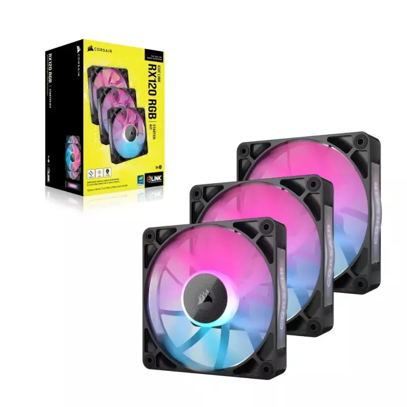 Fan Corsair iCUE LINK RX120 RGB 12 cm 400-2100 RPM Magnetic Bearing