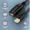 Axagon ADR-215 USB 2.0 A-M -> A-F active extension/repeater cable 15m