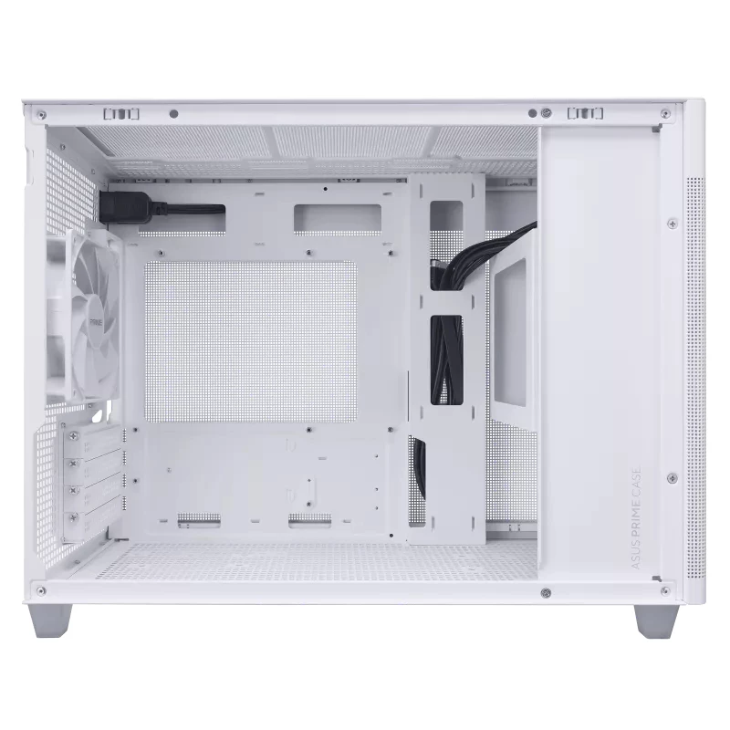 PC case ASUS AP201 PRIME CASE TG WHITE Mini Tower — micro ATX, tempered glass, 3×3.5 inch bays, 1×2.5 inch, USB-A×2, USB-C×1