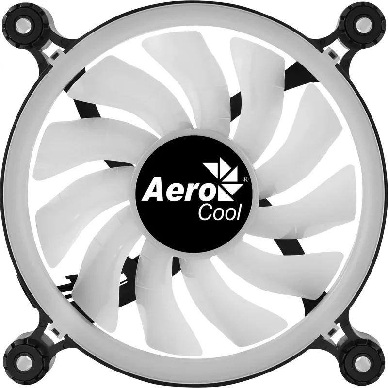 AEROCOOL 120 mm PC Case Fan SPECTRO12 RGB, 12 V, 1000 RPM, 3.6 W, Molex, Antivibration, Sleeve Bearing, Black