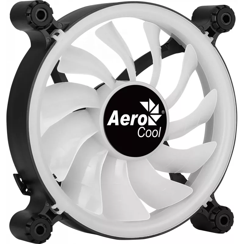 AEROCOOL 120 mm PC Case Fan SPECTRO12 RGB, 12 V, 1000 RPM, 3.6 W, Molex, Antivibration, Sleeve Bearing, Black