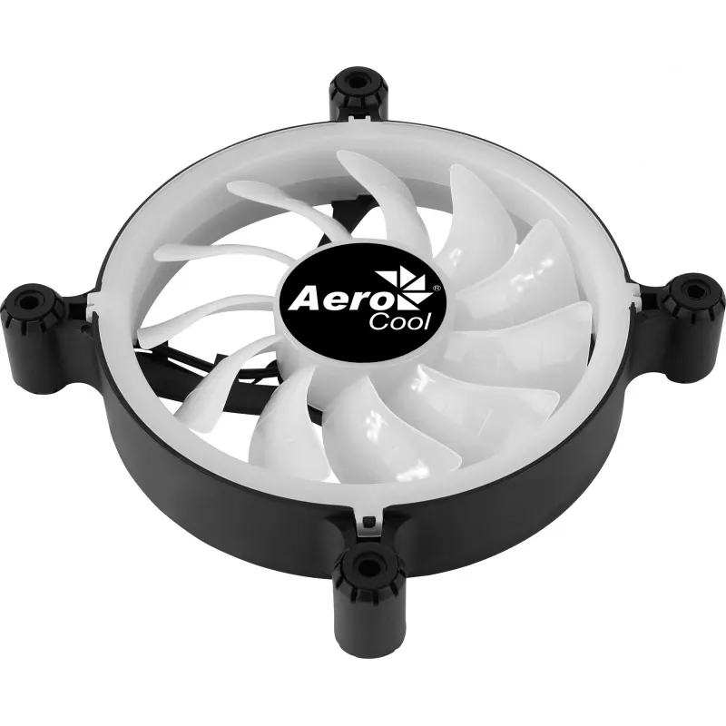 AEROCOOL 120 mm PC Case Fan SPECTRO12 RGB, 12 V, 1000 RPM, 3.6 W, Molex, Antivibration, Sleeve Bearing, Black