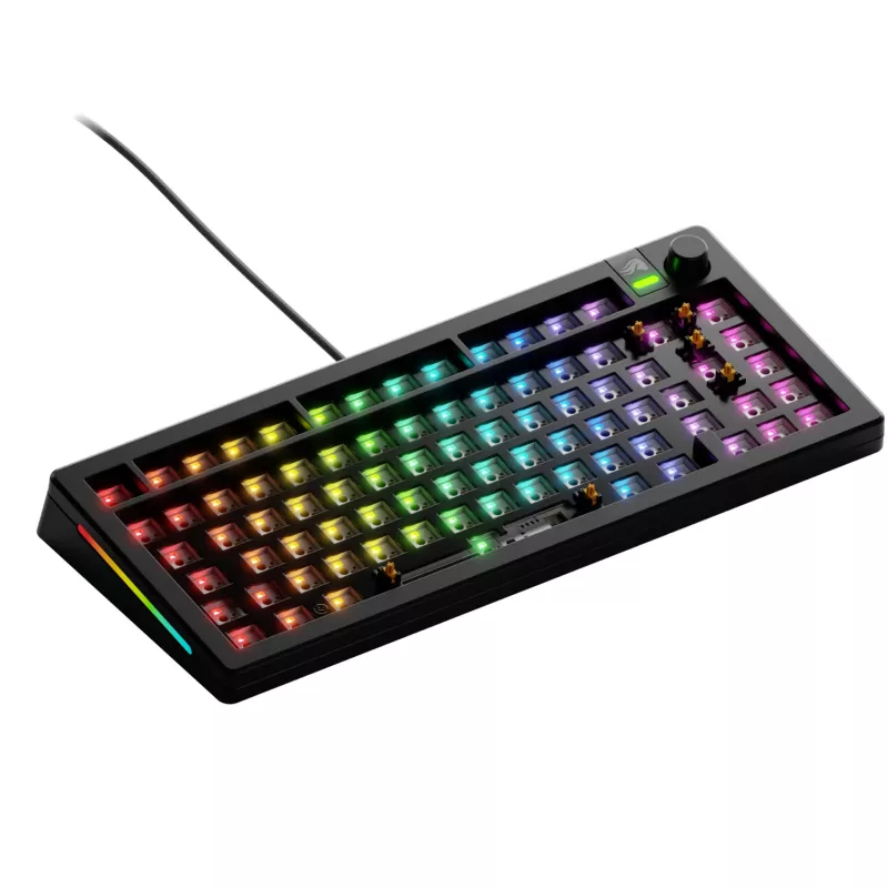 Glorious Gaming GMMK 3 75% Barebones Wired Black - ISO, 75%, Wired, USB, RGB LED, Black