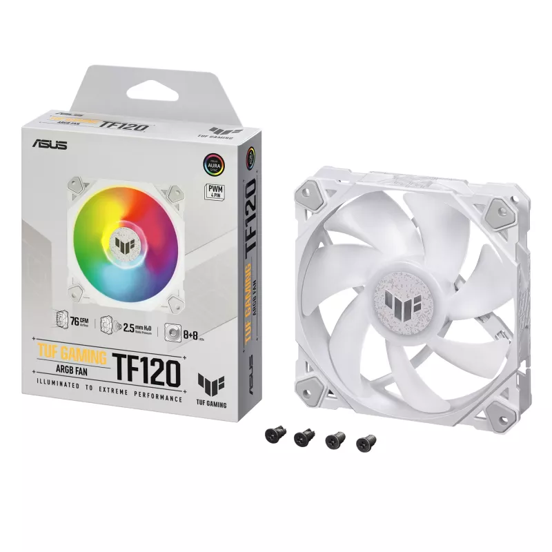ASUS TUF GAMING TF120 ARGB WHITE EDITION Computer case Air cooler 12 cm 1 pc(s)