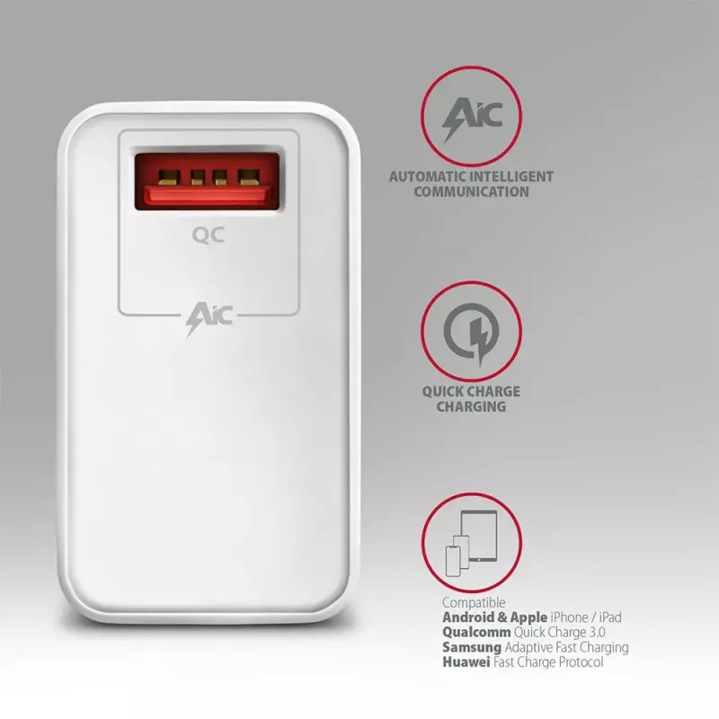 Axagon ACU-QC19W wall charger 1x QC3.0/AFC/FCP/SMART 19W white