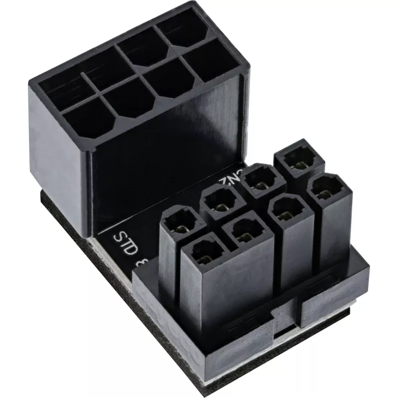 InLine Internal power adapter 180° ATX 8pin male female Black 26638E