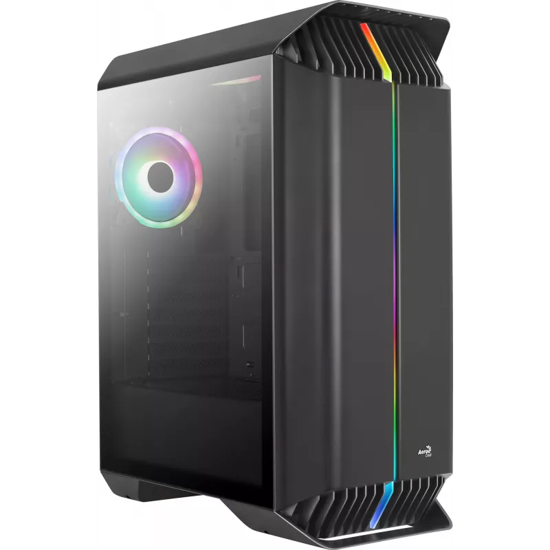 Aerocool GLADIATOR DUO ATX Gaming Case 3x ARGB 12cm Fans, Midi Tower, PC, Black, ATX, micro ATX, Mini-ITX, ABS, SPCC, Gaming