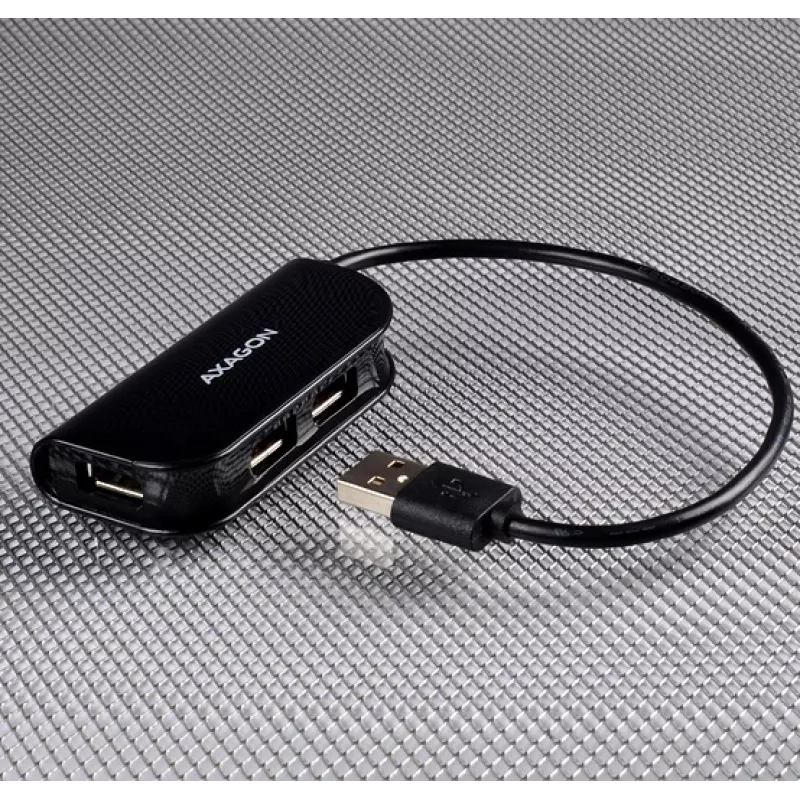 Axagon HUE-X4B interface hub USB 2.0 480 Mbit/s Black