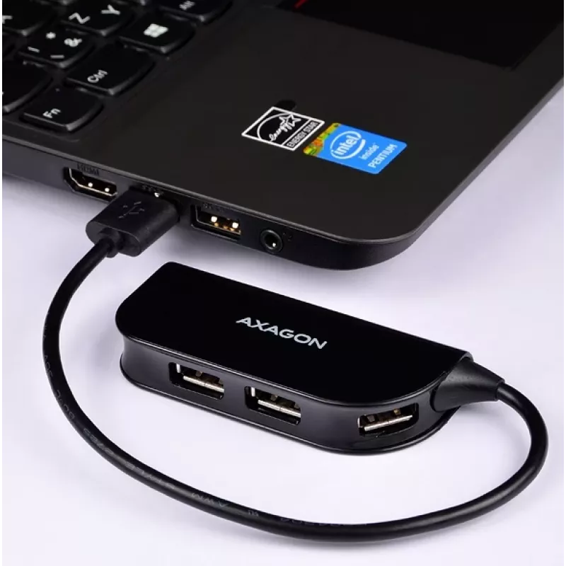 Axagon HUE-X4B interface hub USB 2.0 480 Mbit/s Black