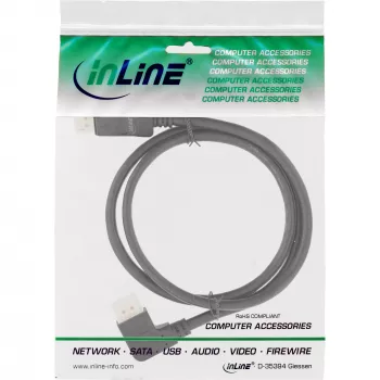 InLine DisplayPort 1.4 cable, 8K4K, left angled, black/gold, 3m