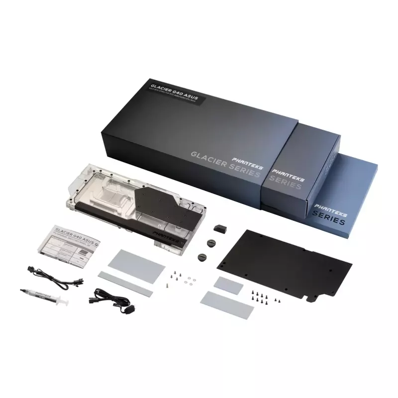 Water block + Backplate Phanteks Glacier G40 Acrylic Copper Black Transparent