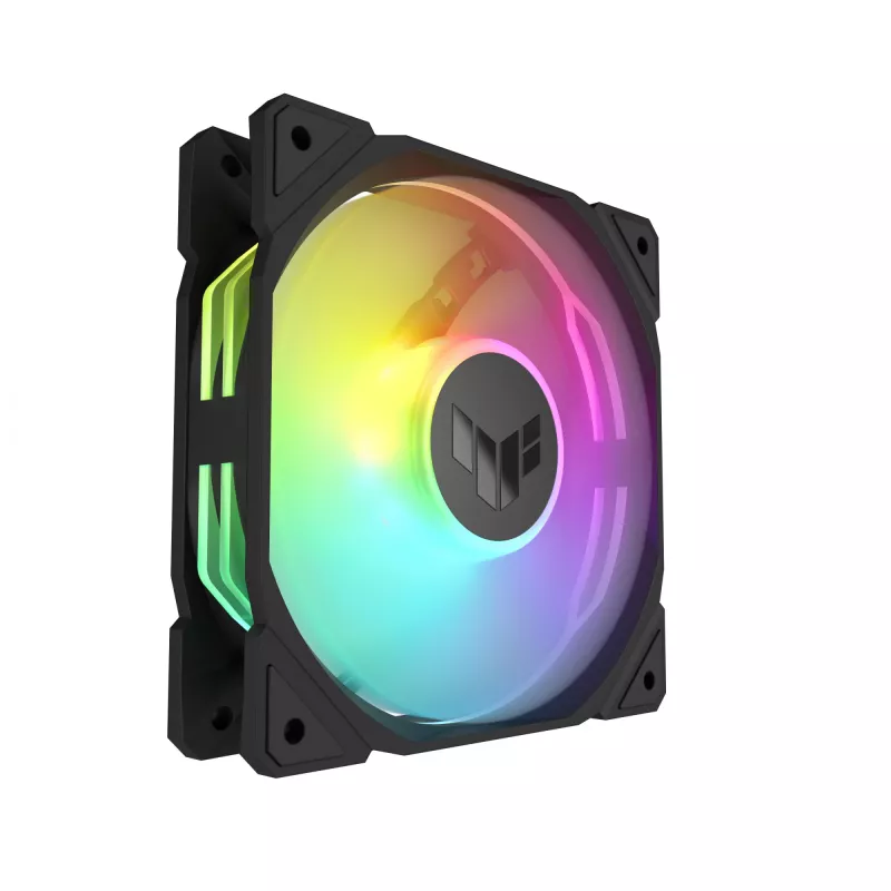 Fan ASUS TUF Gaming TR120 ARGB Reverse Triple Pack — 3×120 mm, 2200 RPM, PWM, 2.75 mmH2O, 16 LEDs, Black