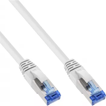 InLine Patch Cable S/FTP PiMF Cat.6A halogen free 500MHz white 0.5m