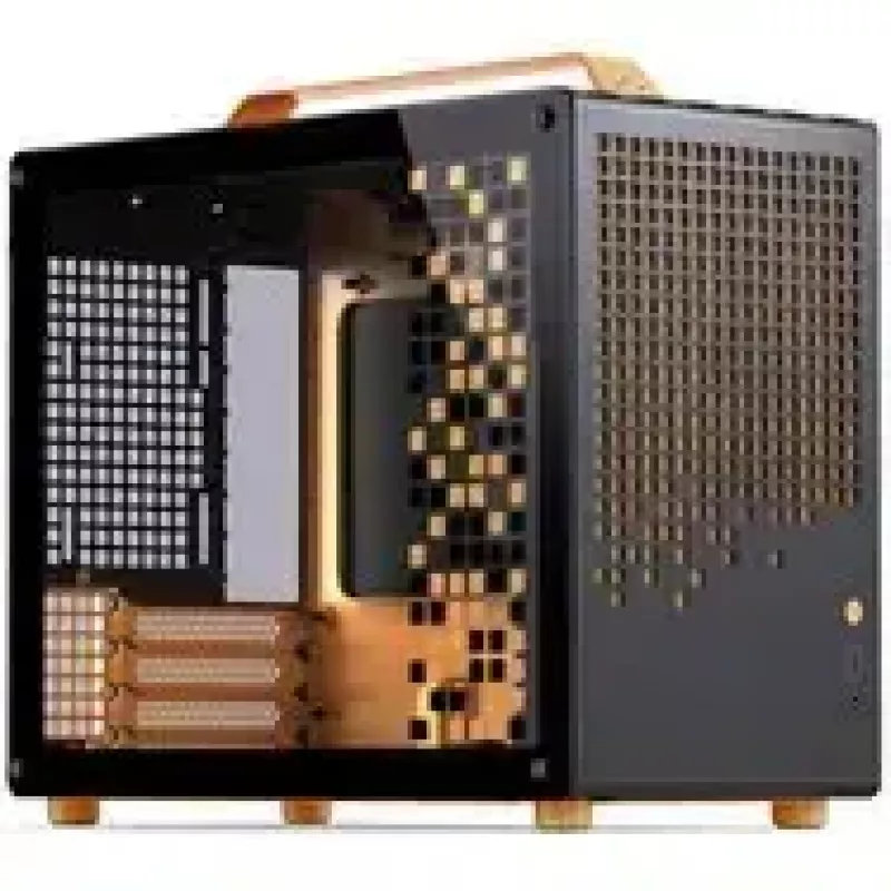 Computer Case JONSPLUS MATX Handle Case Z20 - Black-Orange