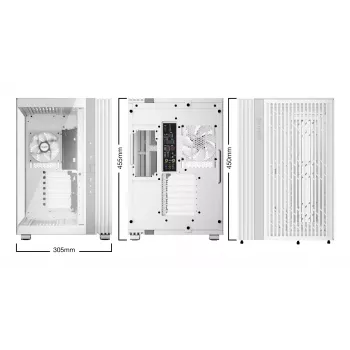PC case be quiet! LIGHT BASE 600 LX White Midi Tower — ATX, side window, ARGB front, USB-C, supports 360 mm radiator