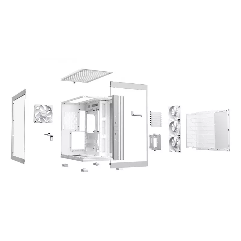 PC case be quiet! LIGHT BASE 600 LX White Midi Tower — ATX, side window, ARGB front, USB-C, supports 360 mm radiator