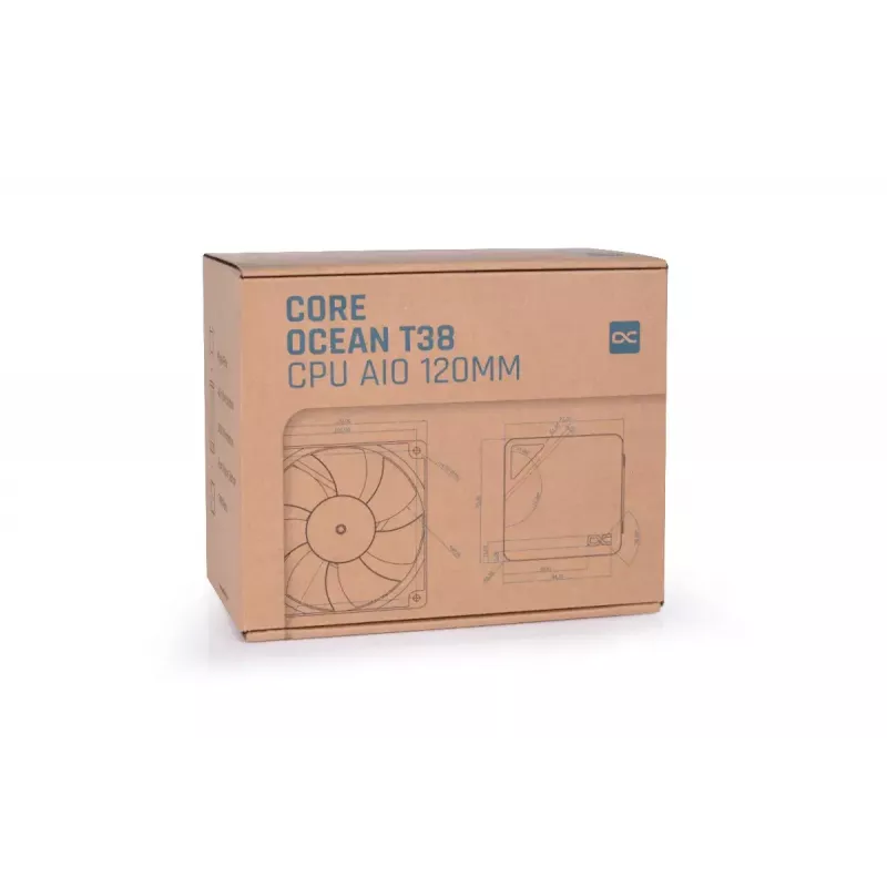 Liquid cooling kit Alphacool T38 12 cm Black 2500 RPM Hydraulic