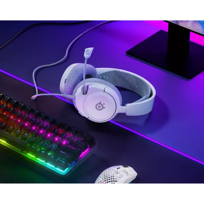 Headset STEELSERIES Arctis Nova 1 wired 3.5 mm, binaural, white, 1.2 m cable, detachable, boom mic