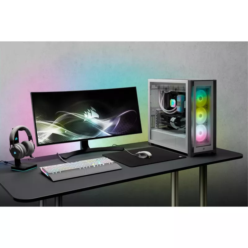 CORSAIR Icue 5000x RGB - Tempered Glass Mid-tower ATX Pc Smart Case - White