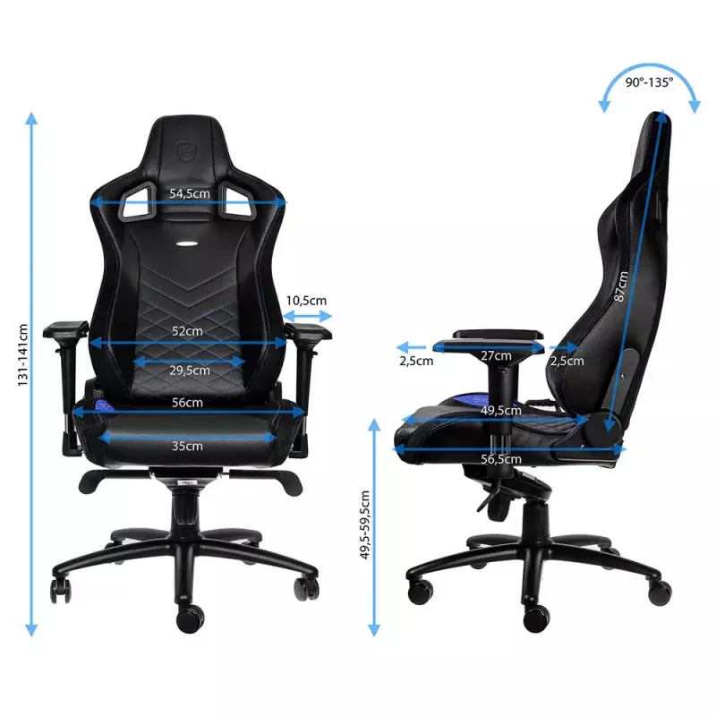 PC gaming chair noblechairs EPIC Padded seat Black 120 kg