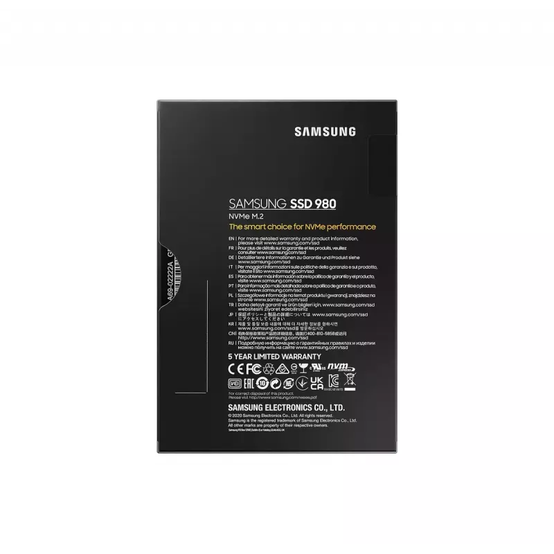 Samsung 980 500 GB M.2 PCI Express 3.0 NVMe V-NAND MLC