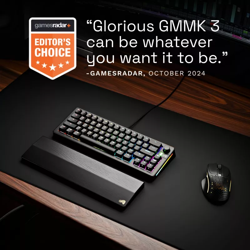 Mechanical Gaming Keyboard GLORIOUS GMMK 3 65% Wired USB, QWERTY US, RGB, Black