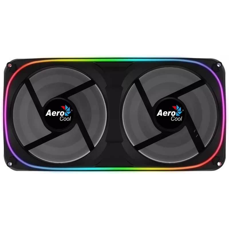 Aerocool ASTRO24 Dual Fan PC 12cm ARGB LED Antivibration Support Black