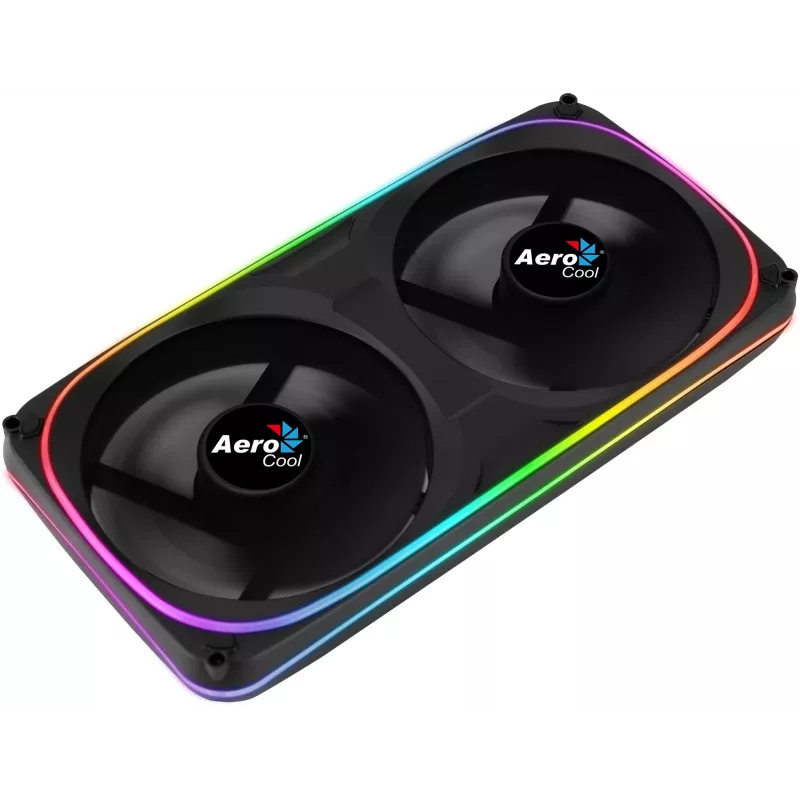 Aerocool ASTRO24 Dual Fan PC 12cm ARGB LED Antivibration Support Black