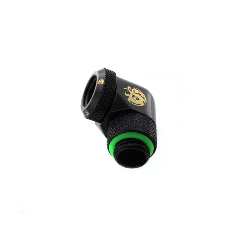 CPU/GPU liquid cooling fitting BitsPower BP-MBE90RML brass 90° rotary adapter 1/4 inch thread black