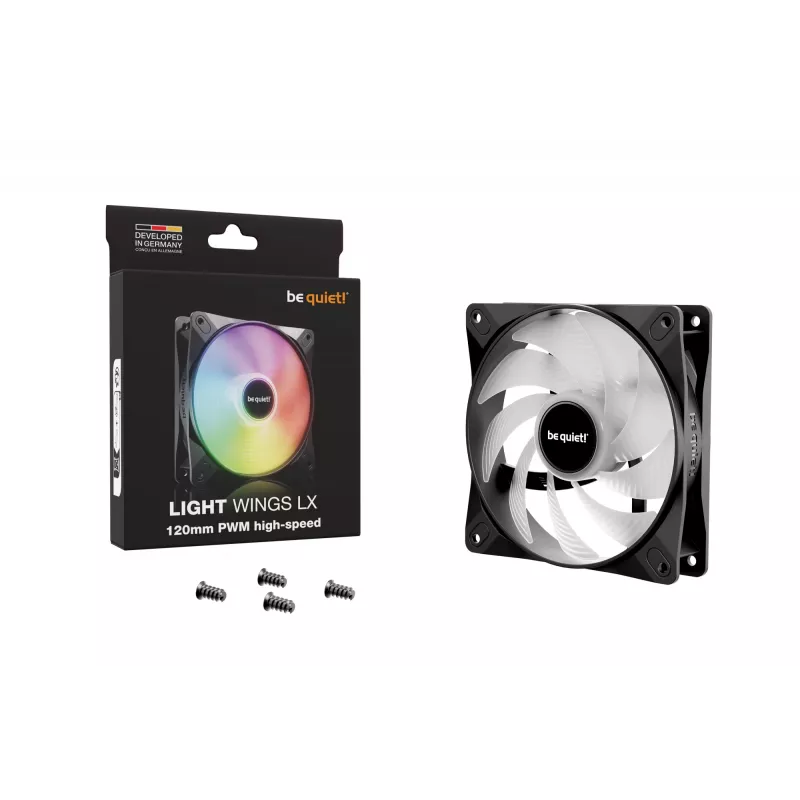 be quiet! LIGHT WINGS LX 120mm PWM high-speed Computer case Fan 12 cm Black 1 pc(s)