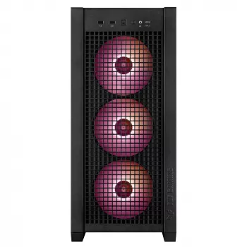 PC Case ASUS TUF Gaming GT302 ARGB Midi Tower Black — Tempered Glass, 3x140mm Front + 1x140mm Rear, USB-C