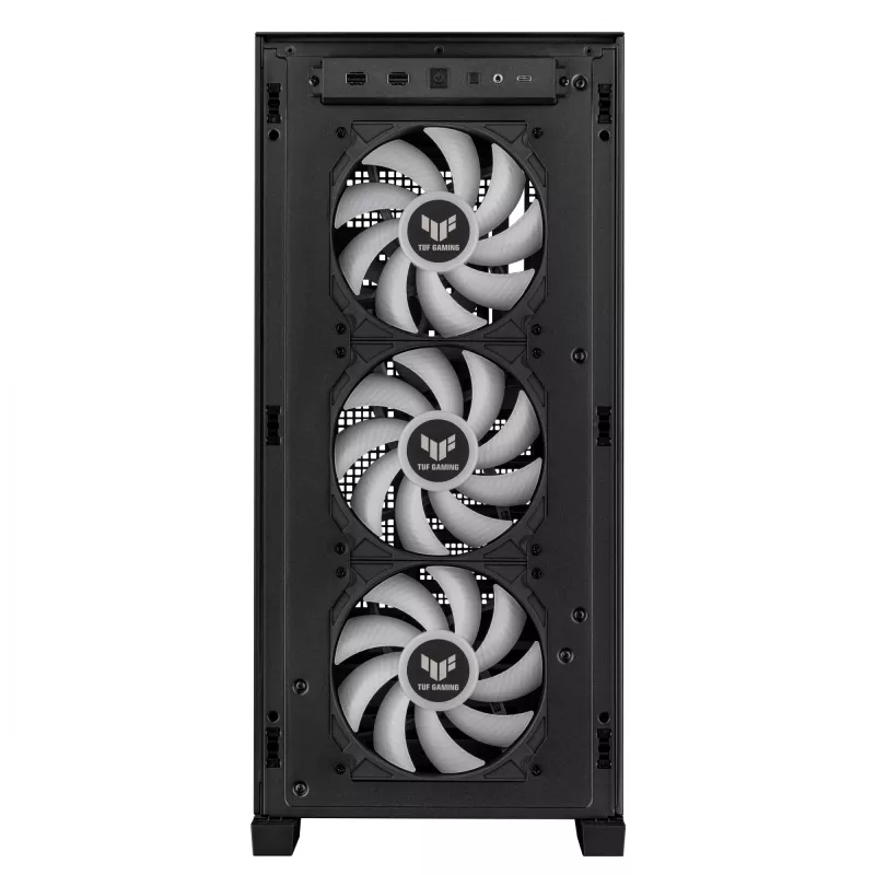 PC Case ASUS TUF Gaming GT302 ARGB Midi Tower Black — Tempered Glass, 3x140mm Front + 1x140mm Rear, USB-C