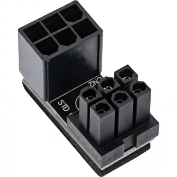 InLine Power adapter internal 180° ATX 6pin male female Black 26636E