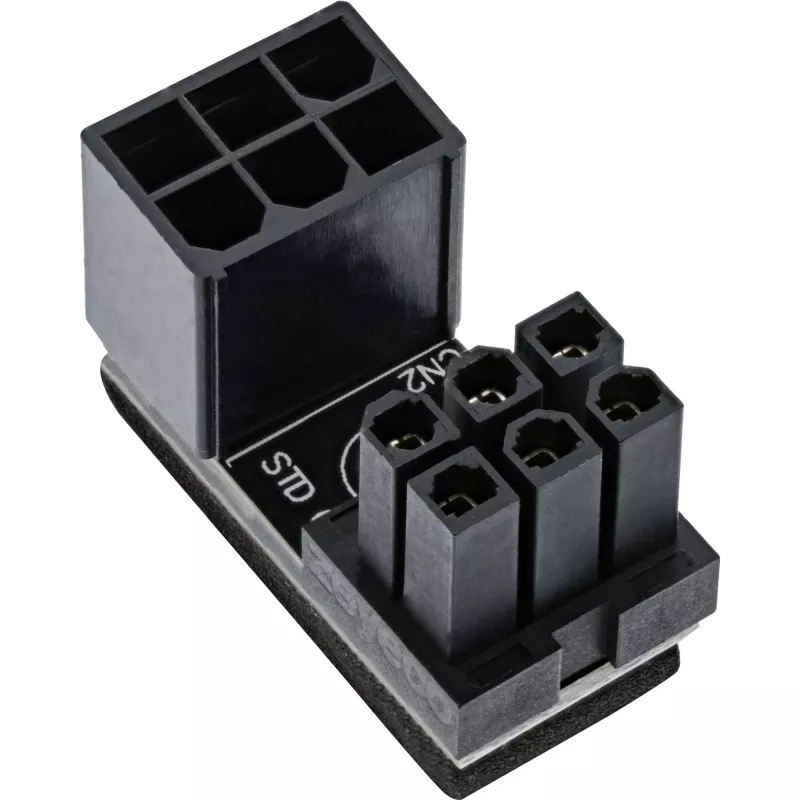 InLine Power adapter internal 180° ATX 6pin male female Black 26636E